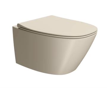 GSI Modo+ væghængt toilet, uden skyllekant, antibakteriel, mat beige